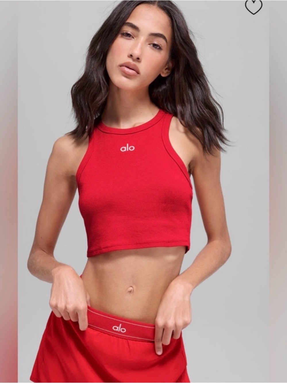 Alo Aspire Tank- bright red/white crop